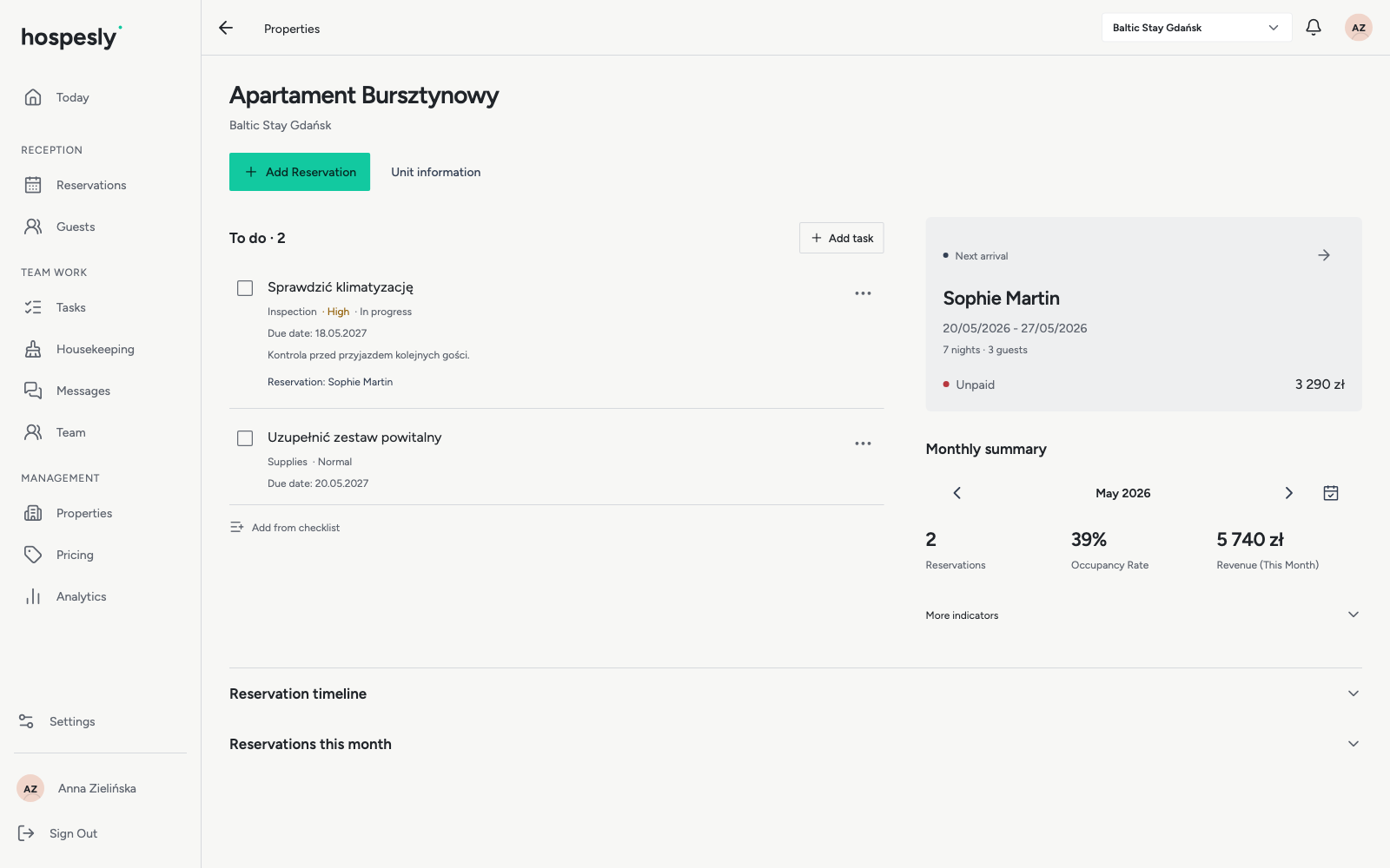 Housekeeping — Hospesly